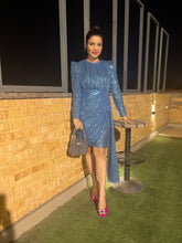 Sequins Dress With a Side Tail